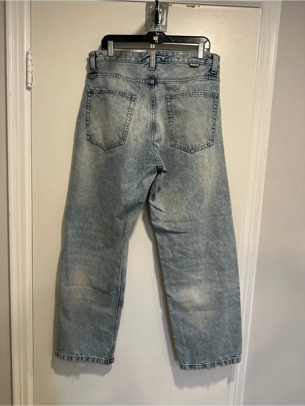 NWOT Zara Barrel Wide Leg Denim Sz:32 Light Wash Jeans Blue High Rise Streetwear